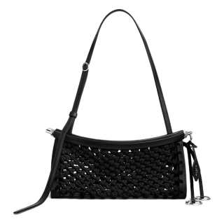 Alaia Viscose With Cow Leather Crossbody Bags Small Women's Black