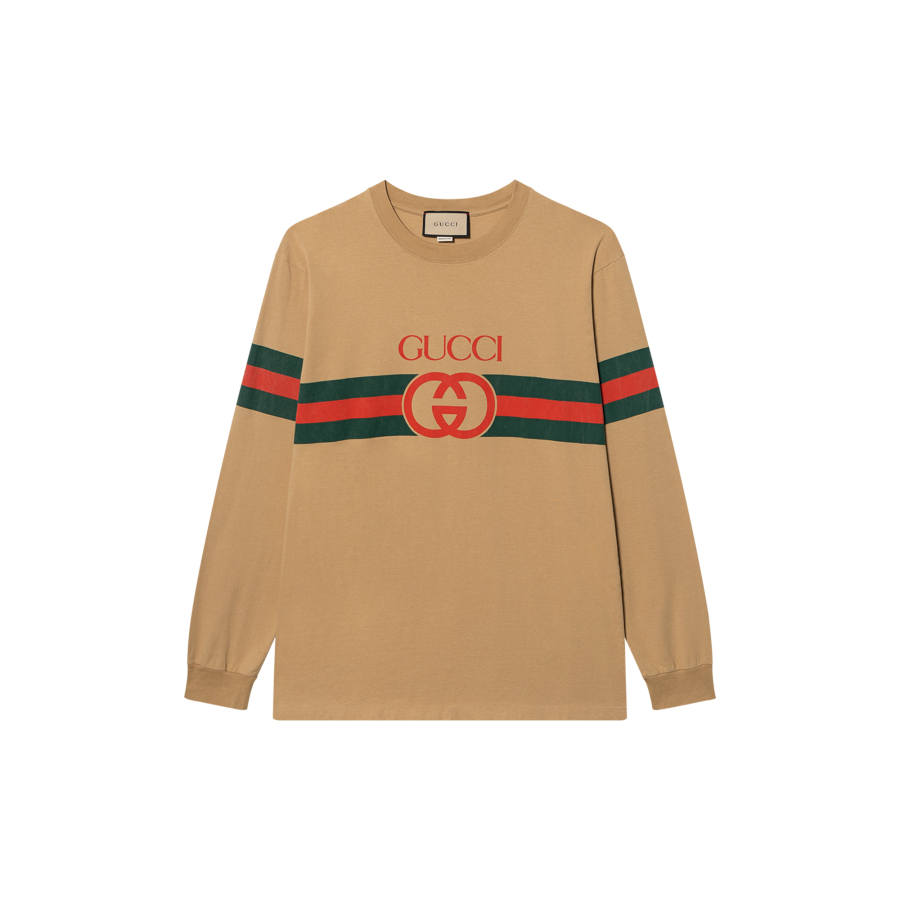 GUCCI Sweatshirts Men's Yellow Crew Neck Moderate