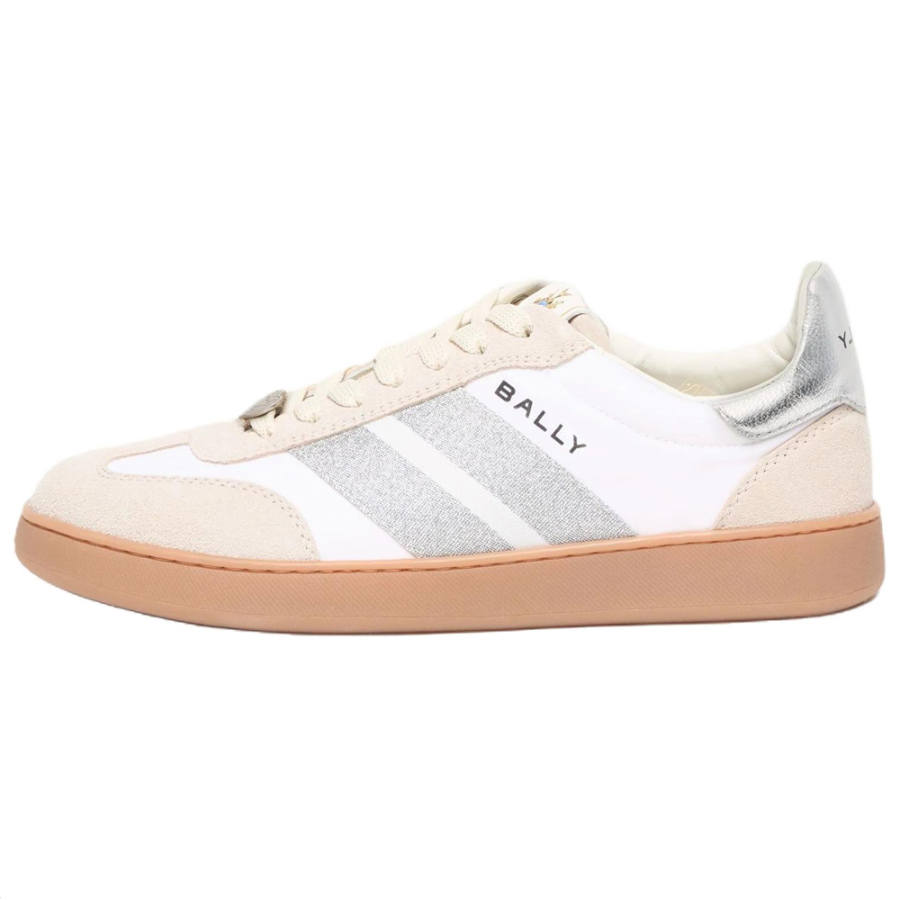 BALLY Crest Low top Skateboard Shoes Women's White Silver Multicolor