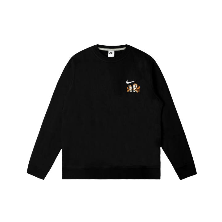 Nike Nike Club Sweatshirts Men's Black Crew Neck Moderate Regular