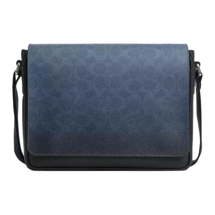 COACH Cow Leather With Artificial Leather Shoulder Bag, Crossbody Bag Men's Blue