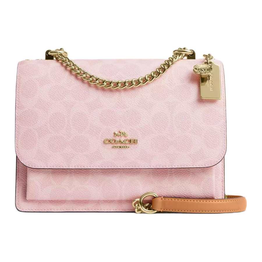 COACH Klare Coated Canvas With Calfskin Shoulder Bag, Crossbody Bag Small Women's Pink