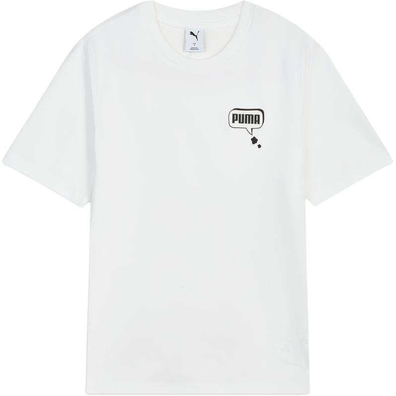 PUMA PUMA T Shirts Unisex White Crew Neck Moderate