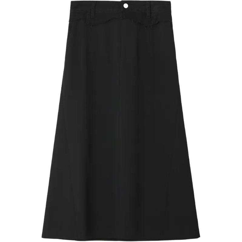 MM6 Maison Margiela frayed A-line midi skirt