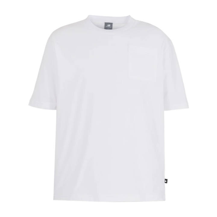New Balance New Balance T Shirts Men's White+White Crew Neck Moderate