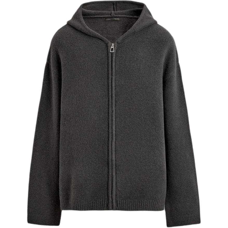 ZARA ZARA Sweaters Men's Coal Gray Hooded Moderate