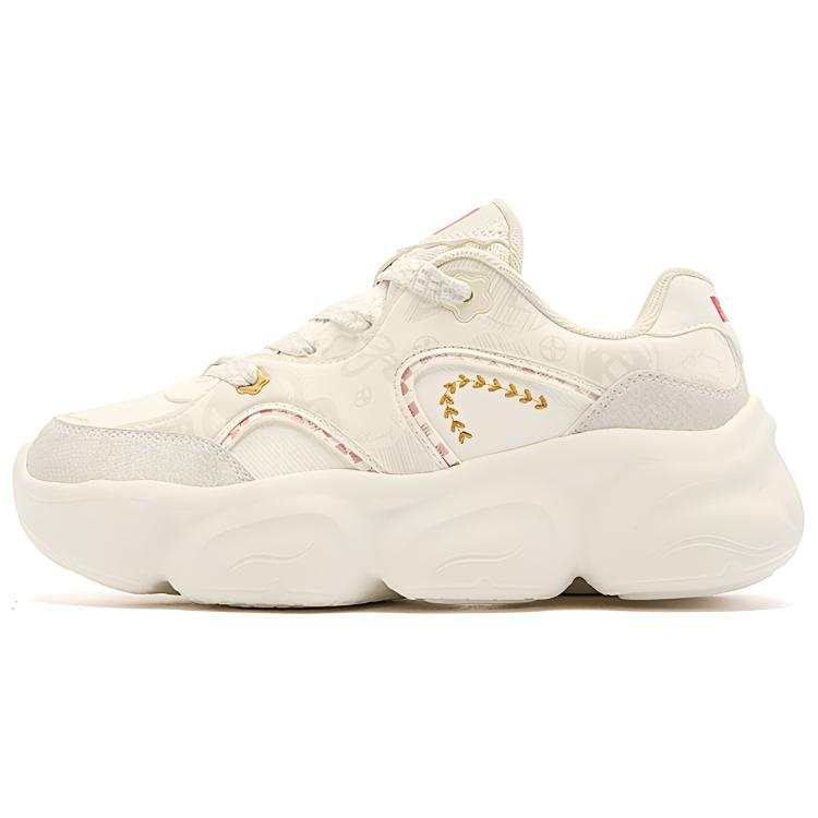 QIAODAN Elf Meow TD Lightweight Height Increasing Thermal Low top Casual Shoes Women's Beige