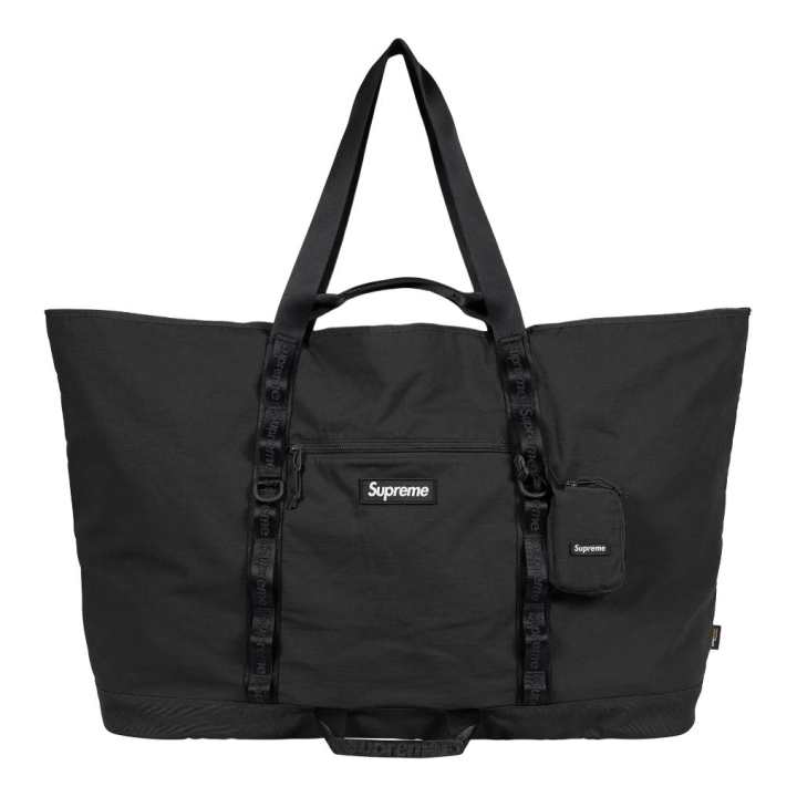 Supreme Supreme Cordura® Cotton Blend Tear Resistant Fabric Tote Handbag Extra Large Unisex Black