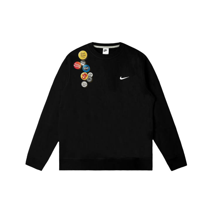 Nike Nike Club Sweatshirts Men's Black Crew Neck Moderate Regular