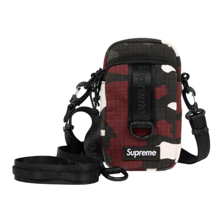 Supreme Supreme Cordura® Cotton Blend Tear Resistant Fabric Shoulder Bag Unisex Red Camouflage