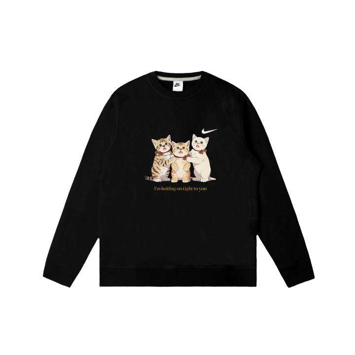 Nike Nike Club Sweatshirts Men's Black Crew Neck Moderate Regular