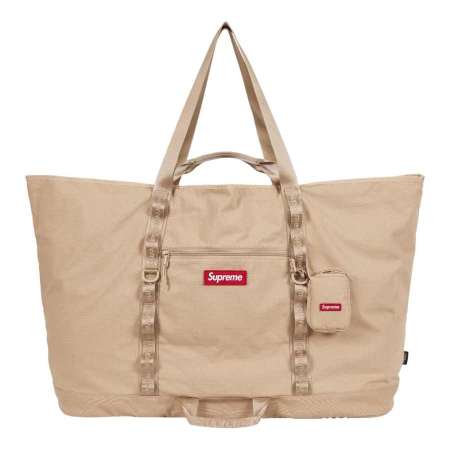 Supreme Supreme Cordura® Cotton Blend Tear Resistant Fabric Tote Handbag Extra Large Unisex Umber
