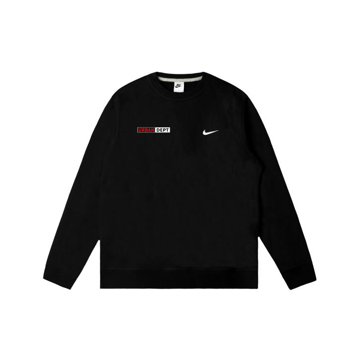 Nike Nike Club Sweatshirts Men's Black Crew Neck Moderate Regular