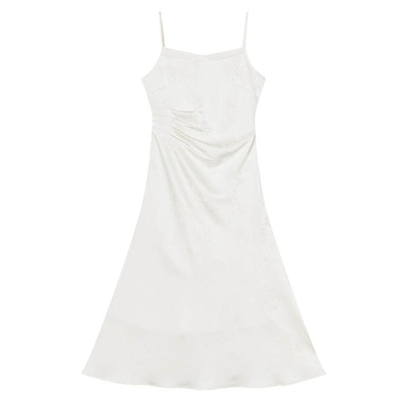 XIANGYING Slip Dresses Women's V Neck Moderate Long