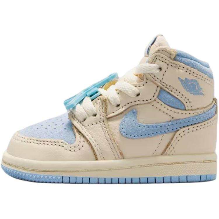 Jordan Jordan Air Jordan 1 High top Toddler Shoes Beige Blue Infant And Toddler