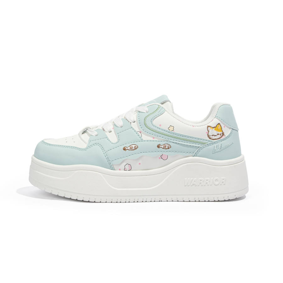 Warrior Low top Skateboard Shoes Women's Light Cyan White