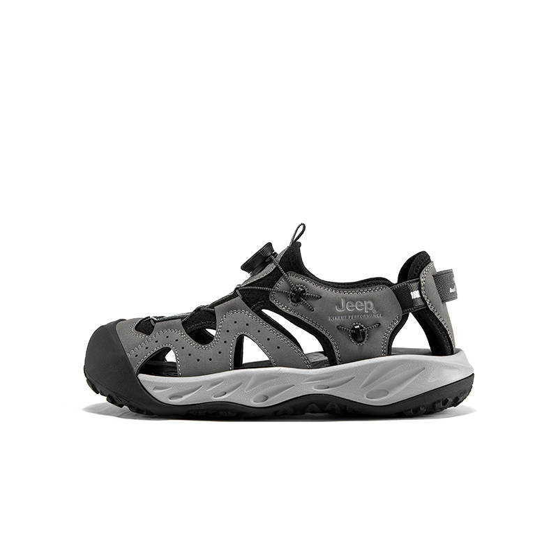 Jeep Outdoor Casual Breathable Abrasion Resistant Anti Collision River Trekking Shoes Men's Gray
