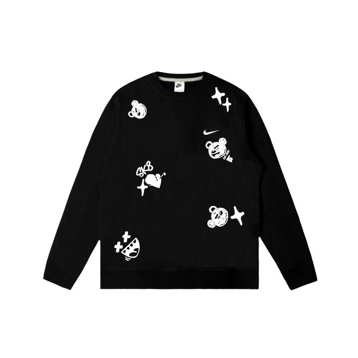 Nike Nike Club Sweatshirts Men's Black Crew Neck Moderate Regular