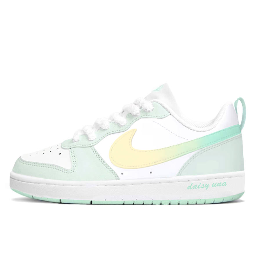 Nike Nike Court Borough Mint Lime Cushioning Abrasion Resistant Low top Skateboard Shoes Turquoise Teenagers