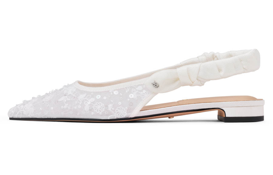CHARLES&KEITH Small Ck Fabric One Strap Sandals 2cm Women's White