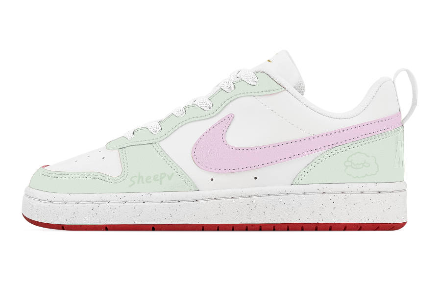 Nike Nike Court Borough Sheep Abrasion Resistant Slip Resistant Low top Skateboard Shoes Unisex Green Pink