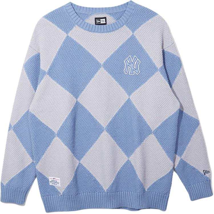 New Era Sweaters Unisex Blue Crew Neck Thickened