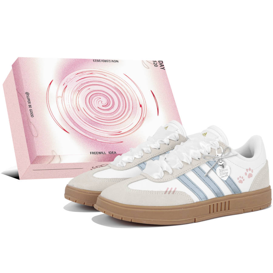 Adidas Adidas Gradas Z Era Girlish, Special Shoe Box, Cat Paw, Vintage Niche, Girlfriend Leather Coverage Slip Resistant
