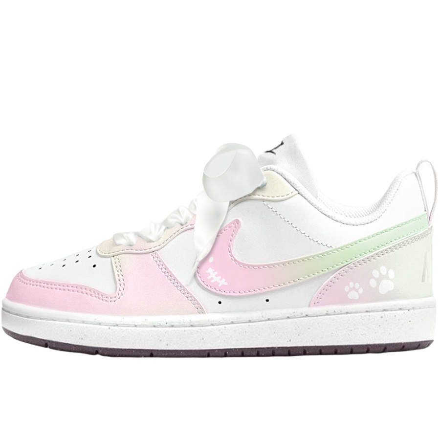Nike Nike Court Borough Recraft Strawberry Green Dye Low top Kids' Skateboarding Shoes Pink Green