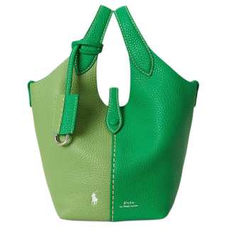 Polo Ralph Lauren Polo Play Leather Tote Bag, Shopping Bag, Handbag Small Women's Green