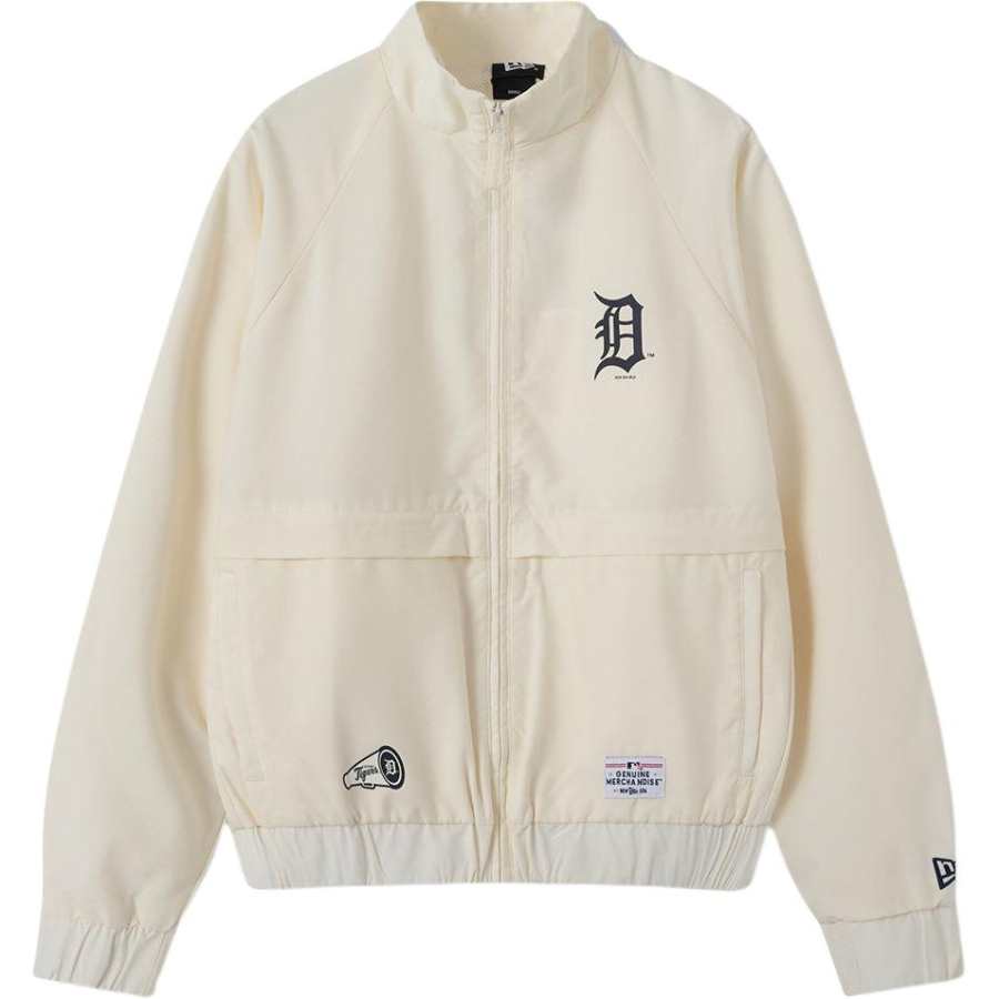 New Era Jackets Unisex Ecru Stand Collar Moderate Other