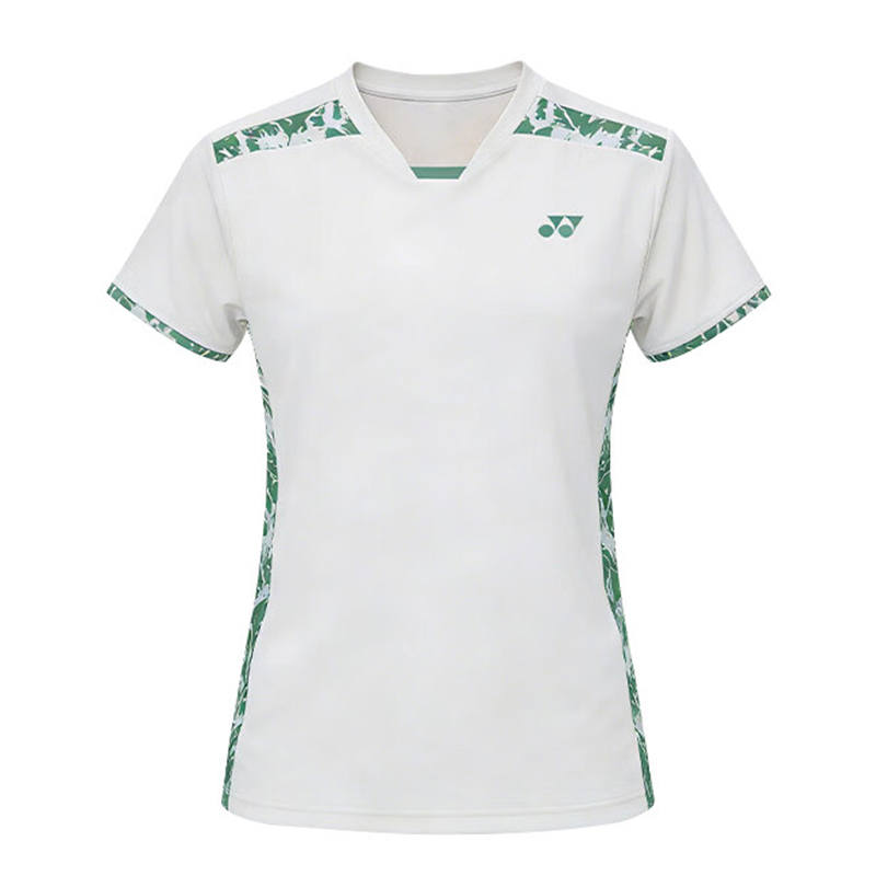 YONEX T Shirts Women's Ivory White V Neck Moderate