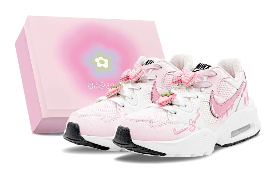 Nike Nike Air Max Fusion Abrasion Resistant Slip Resistant Low top Casual Running Shoes Women's White Pink