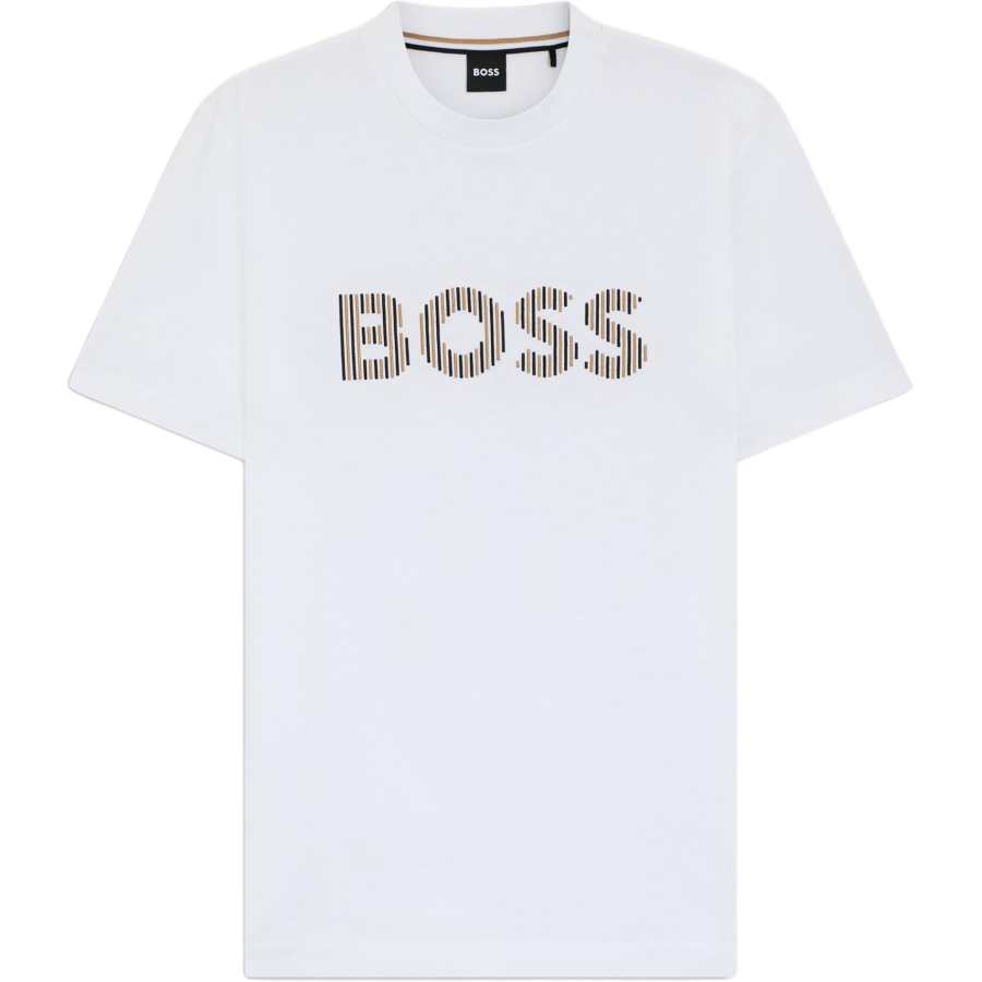 HUGO BOSS T Shirts Men's White Crew Neck Moderate Straight Fit