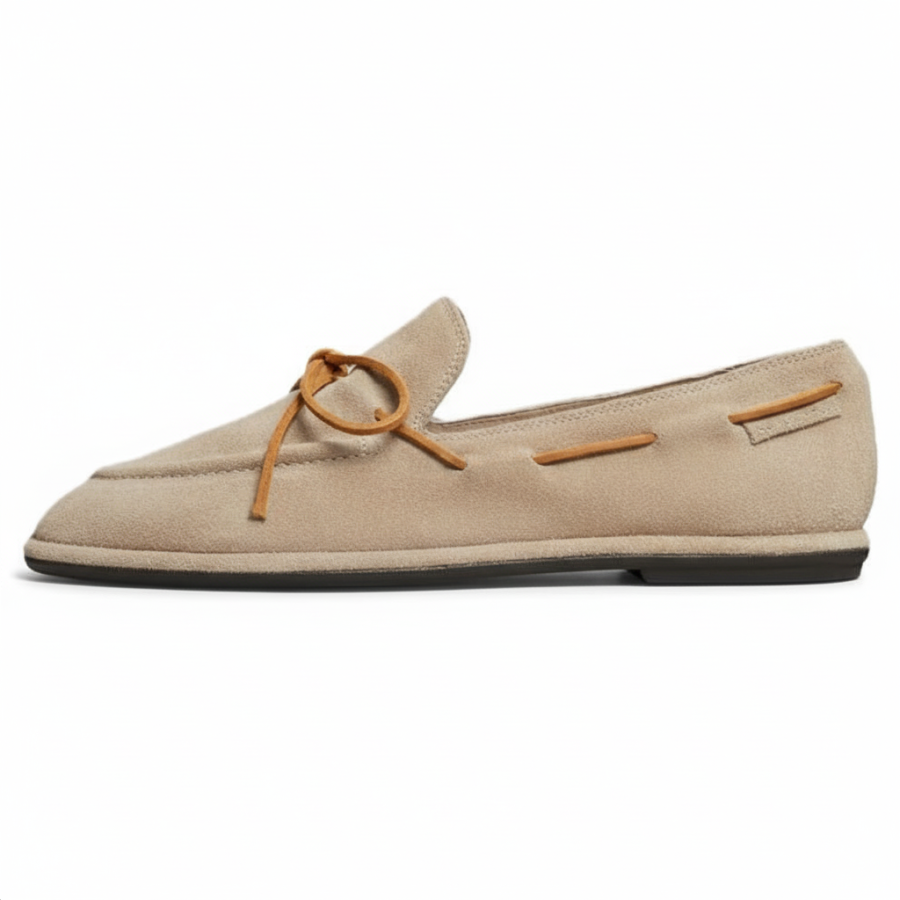 TORY BURCH Cow Split Leather Casual Leather Shoes Women's Light Khaki