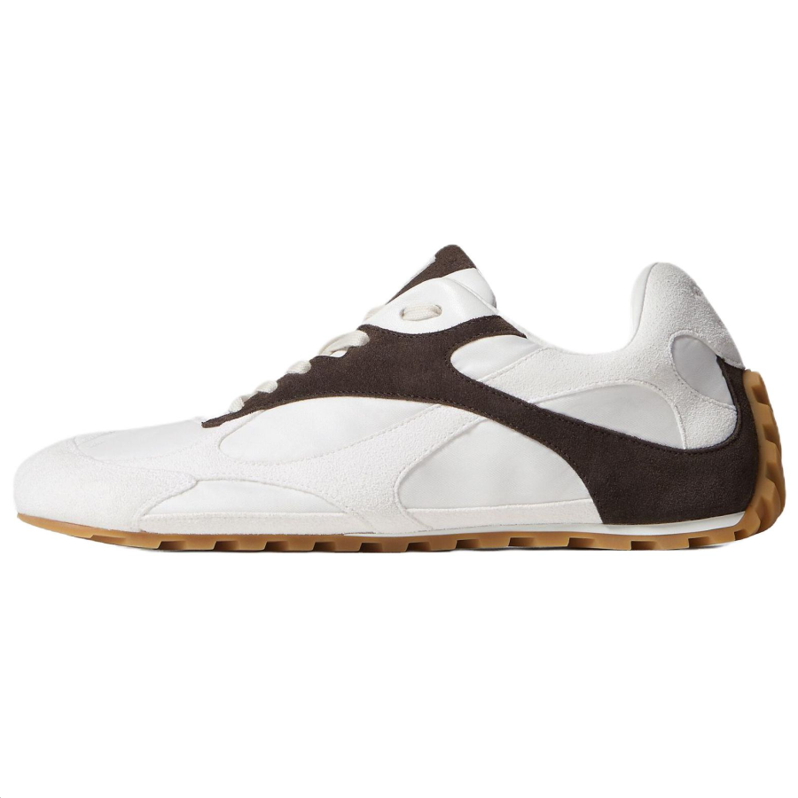 Bottega Veneta Orbit Flash Suede Low top Casual Shoes Women's Fiber White & Italian Brown