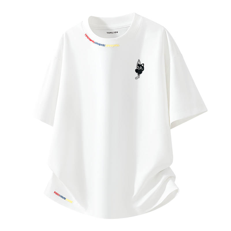 Tonlion T Shirts Unisex Crew Neck Moderate Straight Fit