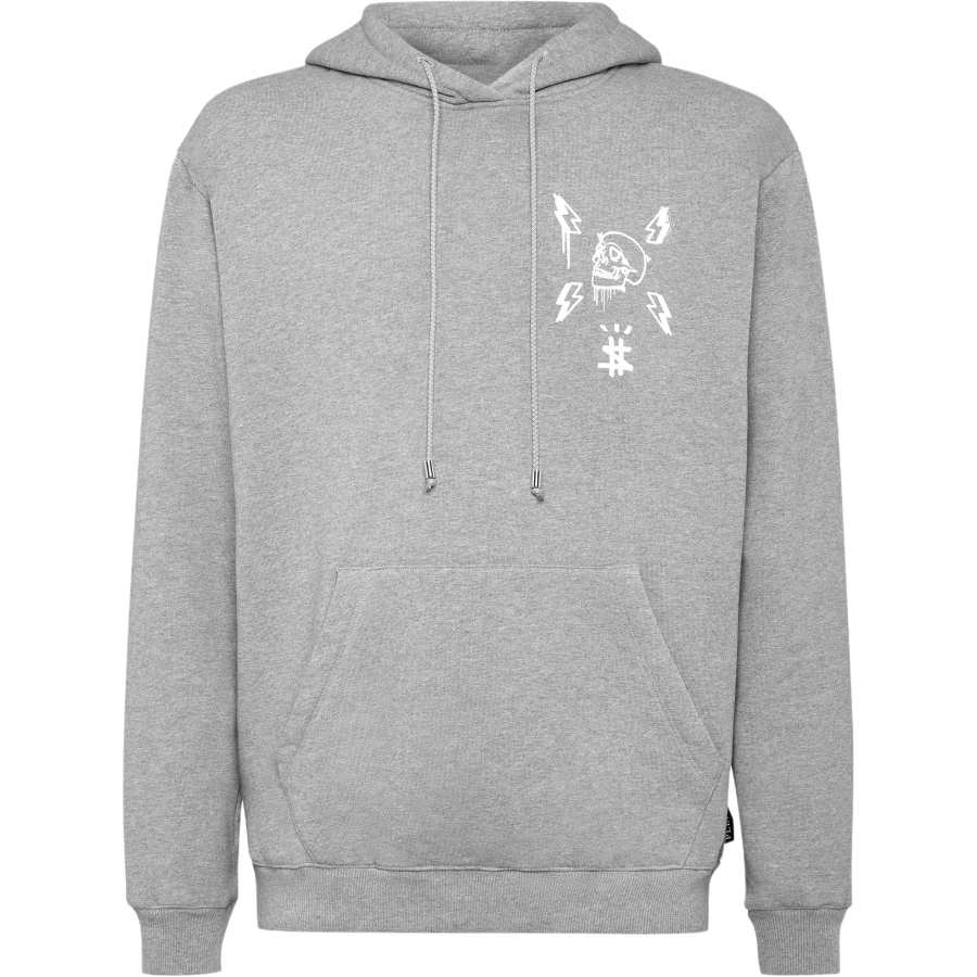 PHILIPP PLEIN Sweatshirts Men's Gray Hooded Moderate Regular