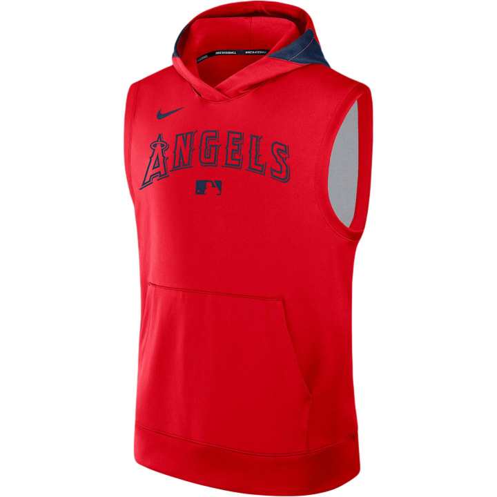 Nike Nike Los Angeles Angels Authentic Collection Men's Nike Dri FIT Mlb Sleeveless Pullover Hoodie