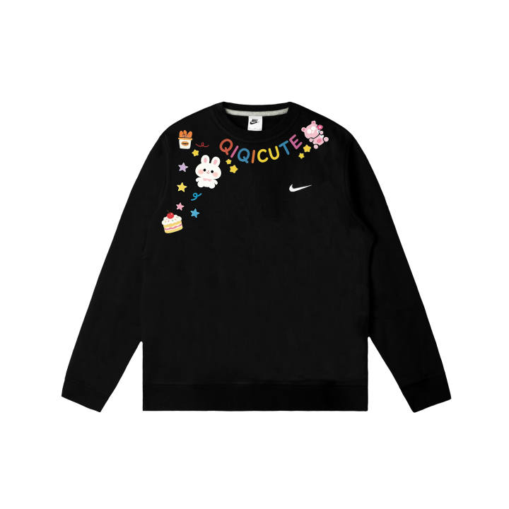 Nike Nike Club Sweatshirts Unisex Black Crew Neck Moderate Regular