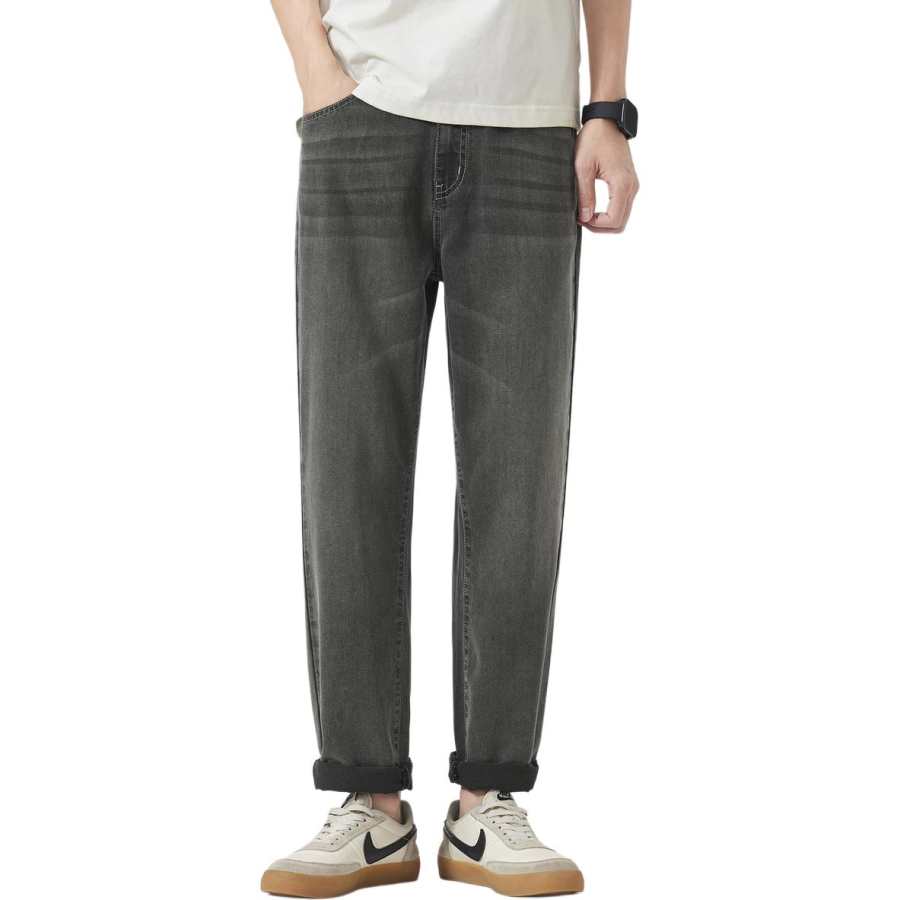 Tonlion Jeans Men's Smoke Gray Moderate Straight Fit Pants