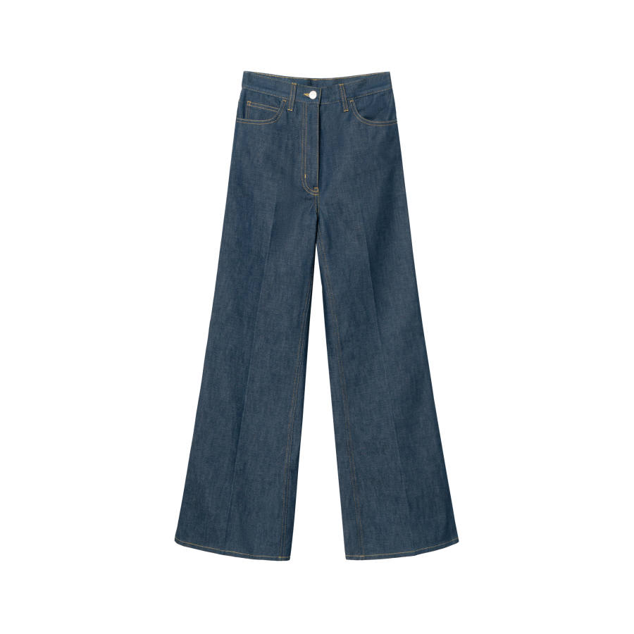 GUCCI Jeans Women's Blue Moderate Flared Pants