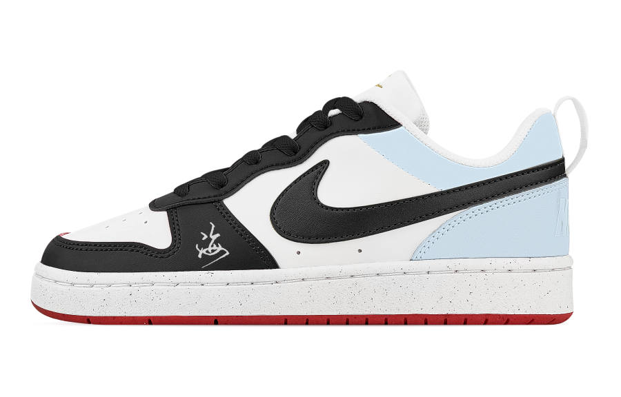 Nike Nike Court Borough Sea Abrasion Resistant Slip Resistant Low top Skateboard Shoes Unisex Black White Blue
