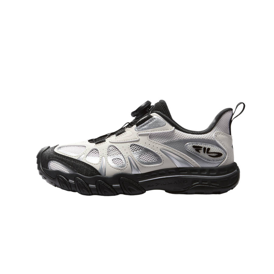 FILA KIDS PERFORMANCE FPF Textile, Synthetic Leather Breathable Support Low top Outdoor Shoes Sheer White/Black Kids'