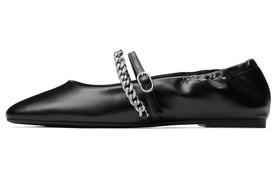CHARLES&KEITH Small Ck Pu Flat Mary Jane Shoes 0.7cm Women's