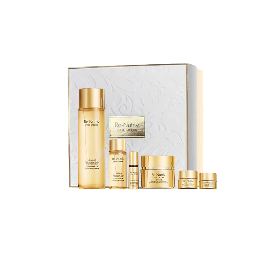 ESTEE LAUDER White Gold Reverse Bottle Serums Water, All Star Luxury Skincare 6 Piece Set