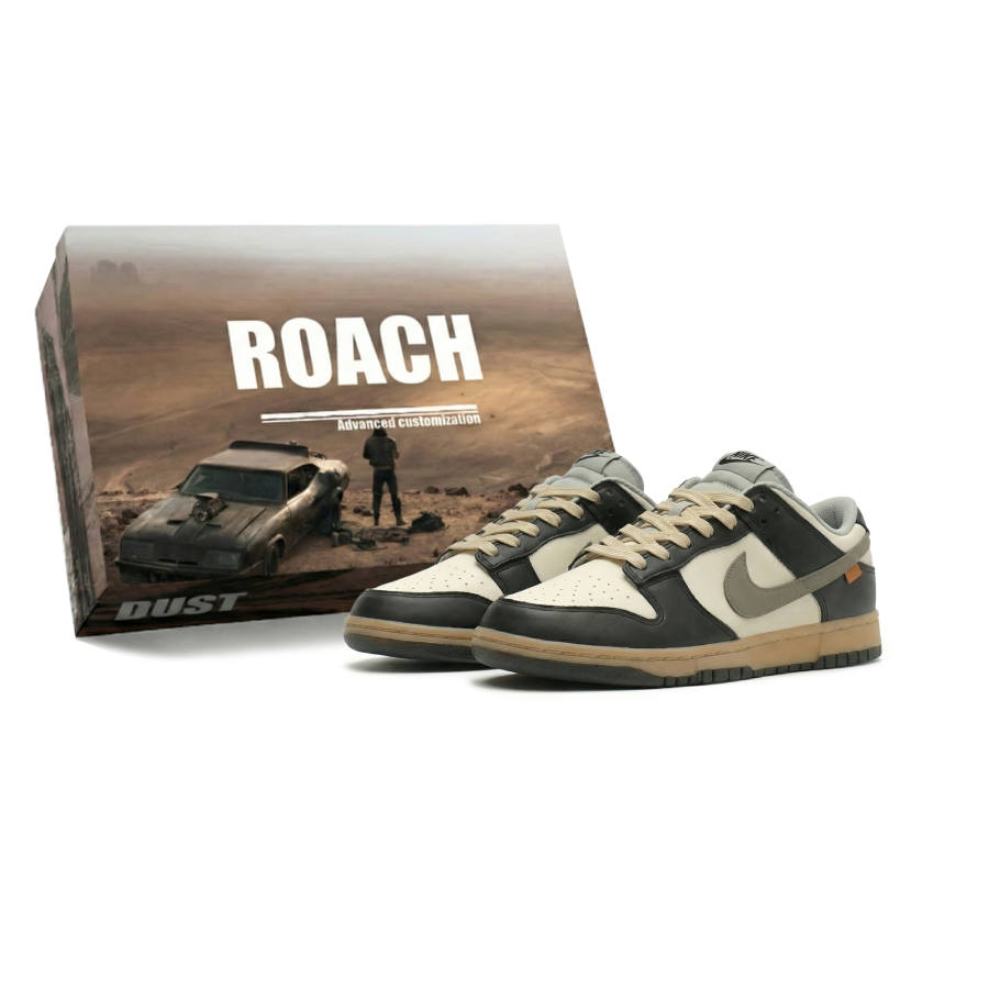 Nike Nike Dunk LOW RETRO Chestnut Coffee Box Abrasion Resistant Slip Resistant Low top Skateboard Shoes Unisex Black Gray