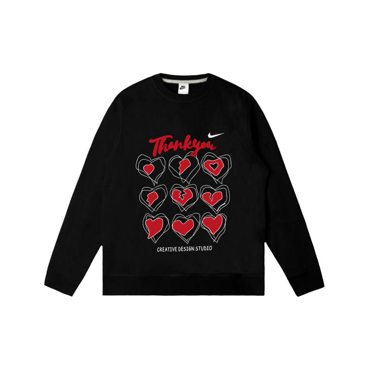 Nike Nike Club Sweatshirts Men's Black Crew Neck Moderate Regular