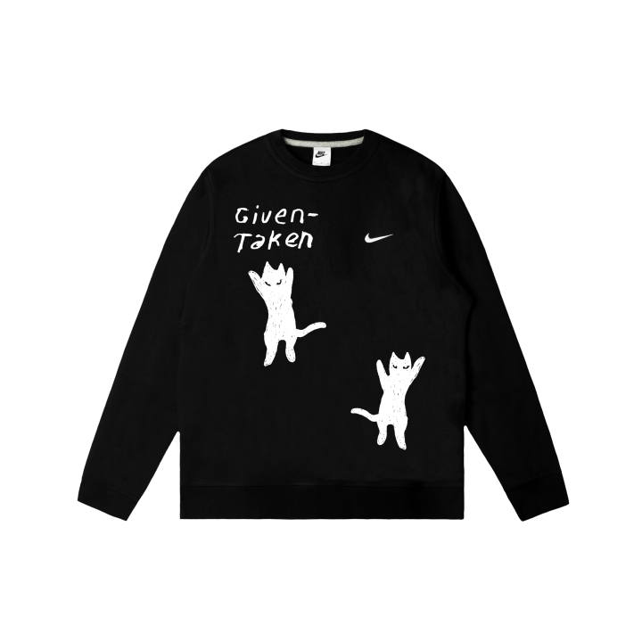 Nike Nike Club Sweatshirts Men's Black Crew Neck Moderate Regular