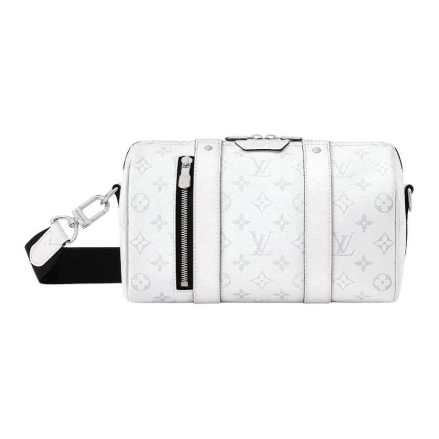 LOUIS VUITTON City Keepall Monogram Coated Canvas With Taigarama Cow Leather Shoulder Bag, Crossbody Bag Men's