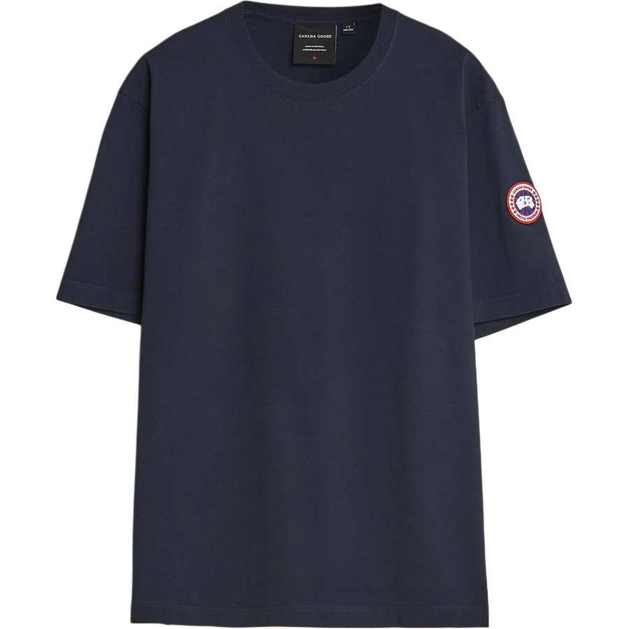 Canada Goose T Shirts Men's Marine Blue Crew Neck Moderate